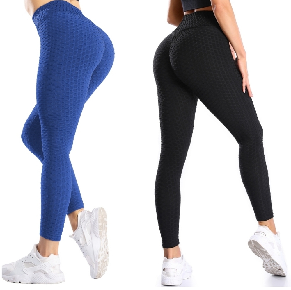 NWT Black High Waisted Textured Scrunch Butt Gym/Exercise/Workout Leggings